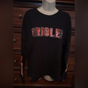 Victoria’s Secret PINK Baltimore Orioles Sequin SweatShirt Top Sz Large